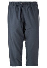 Svarta träningsbyxor med elastisk midja och justerbar snörning, som har ett mjukt, lättviktigt material och en avslappnad passform.