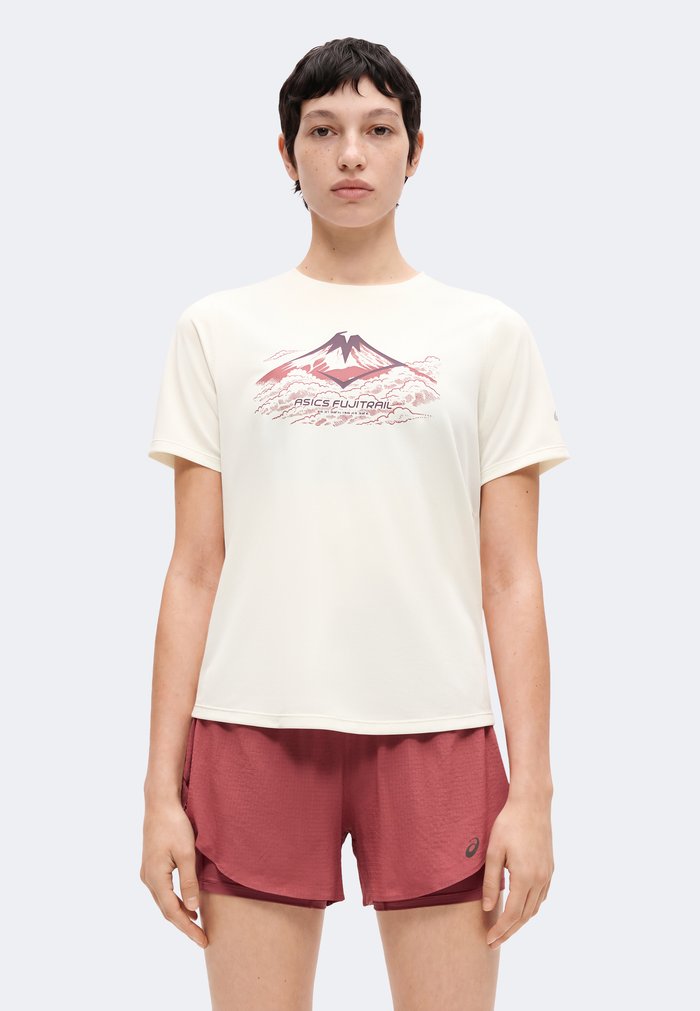 ASICS FUJITRAIL LOGO - Sports T-shirt - cream