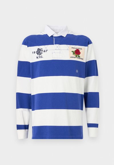 Polo Ralph Lauren LONG SLEEVE RUGBY - Polo - white/active blue