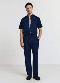 Calliope CAMICIA COREANA MISTO LINO - Camicia - blu navy