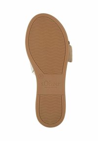 s.Oliver sandal sole in tan rubber with wave pattern, features brand logo and size 37 imprint. Smooth texture with minimal tread design.