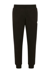 Svarta sweatpants i mjuk, stretchig bomull med avslappnad passform, elastisk midja och avsmalnande anklar. Har en liten logotyp på sidan.