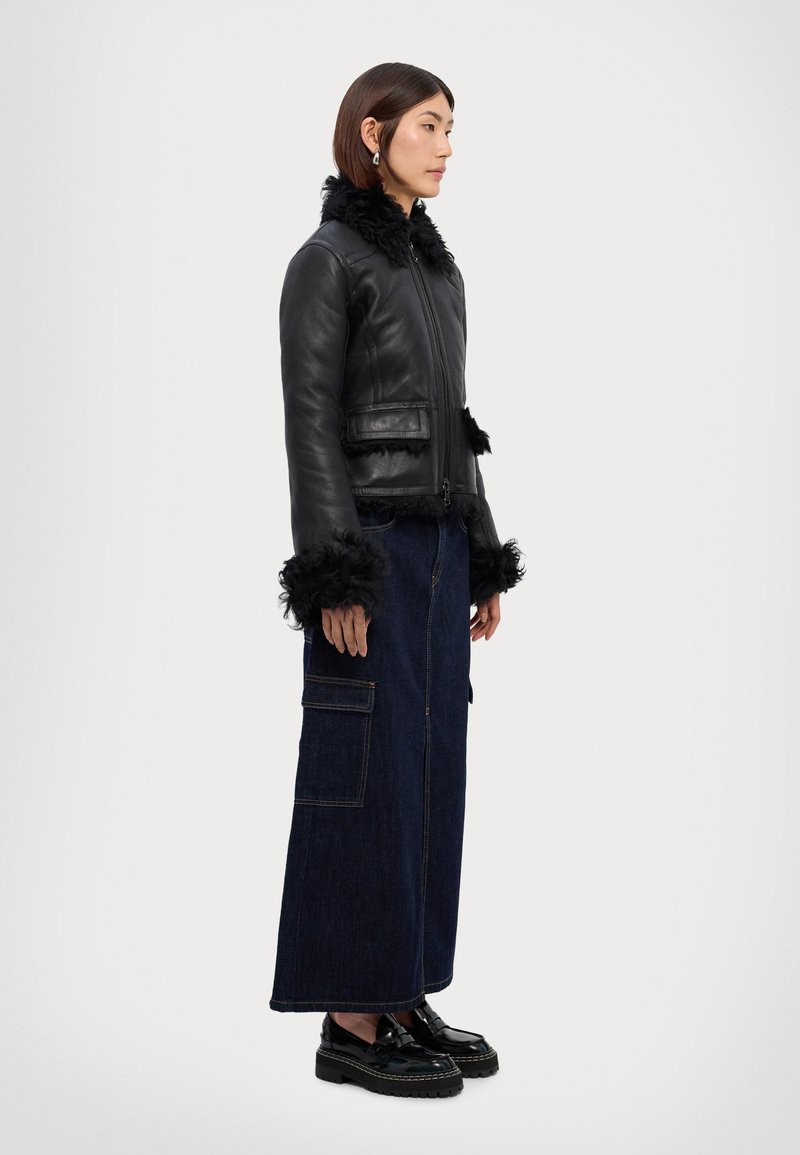 REMAIN JACKET - Leren jas - black