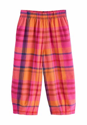 REGULAR FIT - PULLON BARREL TROUSERS  . - Stoffhose - pink/orange check