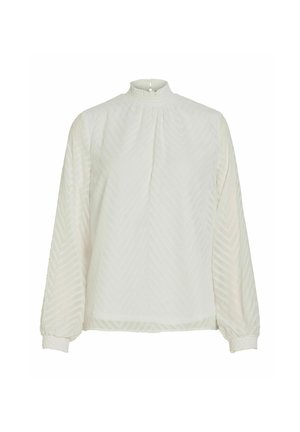 VILA, LONG SLEEVED TOP VIMICHELLE HIGH NECK - Blouse - snow white