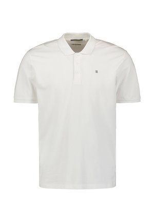 Witte polo shirt van katoen met een knoopsluiting met twee knopen, korte mouwen en een subtiele logo-detail op de linkerkant van de borst.