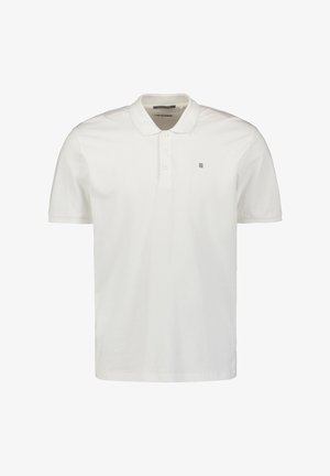 Witte polo shirt van katoen met een knoopsluiting met twee knopen, korte mouwen en een subtiele logo-detail op de linkerkant van de borst.