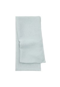 Jasno miętowy szal wykonany z miękkiego, lekkiego materiału, charakteryzujący się gładką fakturą i prostym, nieozdobionym wzorem.