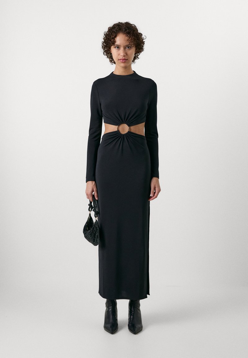 gap long sleeve black dress Gap Womens Ponte V-Neck Fit And Flare Dress Vamp Red Size XS