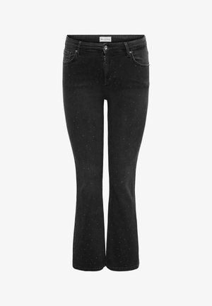 WILLY HW RHINESTONE - Flared-farkut - black denim