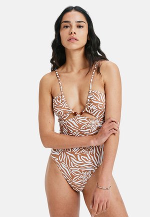 WILD HIGH LEG - Swimsuit - brown