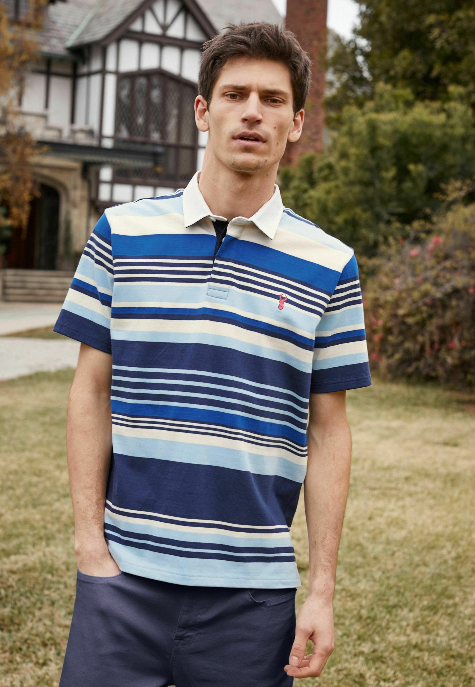 SHORT SLEEVE RUGBY - Polo shirt - blue 