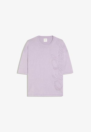Bershka, FADED-EFFECT EMBROIDERED - T-SHIRT - T-Shirt print - purple