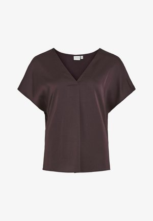 VILA, VIELLETTE V NECK - Blúz - plum perfect