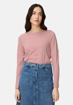 Langærmet T-shirt - grey melange stripes