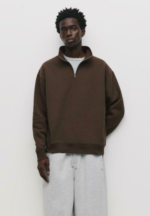 BASIC QUARTER-ZIP - Sweatshirt - brown