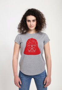 Henry Tiger STAR WARS CLASSIC VADER HEART HELMET - Triko s potiskem - melange grey