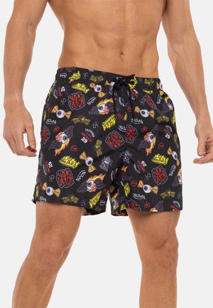 Von Dutch SHORT DE BAIN HOMME ALLOVER IMPRIMÉ AVEC LOGO BURT26 - Short de bain - noir