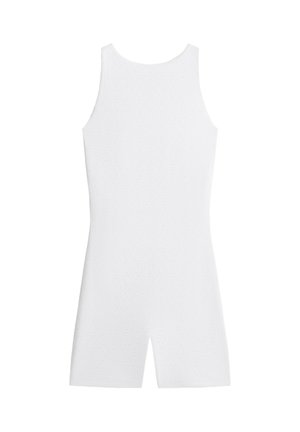 OYSHO, EMBROIDERED COMFORTLUX SHORT JUMPSUIT - Jumpsuit - white