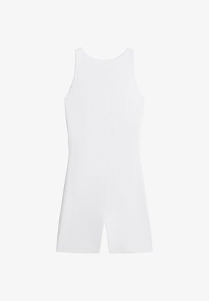 OYSHO, EMBROIDERED COMFORTLUX SHORT JUMPSUIT - Kezeslábas - white