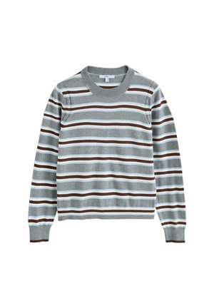 Next, REGULAR FIT - SOFT TOUCH LONG SLEEVE CREW NECK JUMPER . - Svetrík - grey stripe
