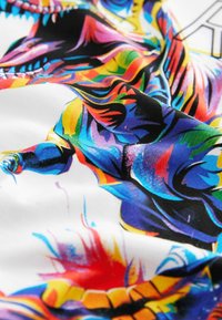 Next SHORT SLEEVE GRAPHIC  REGULAR FIT - Triko s potiskem - white rainbow dino