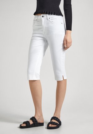 CROP  - Jeansshort - white