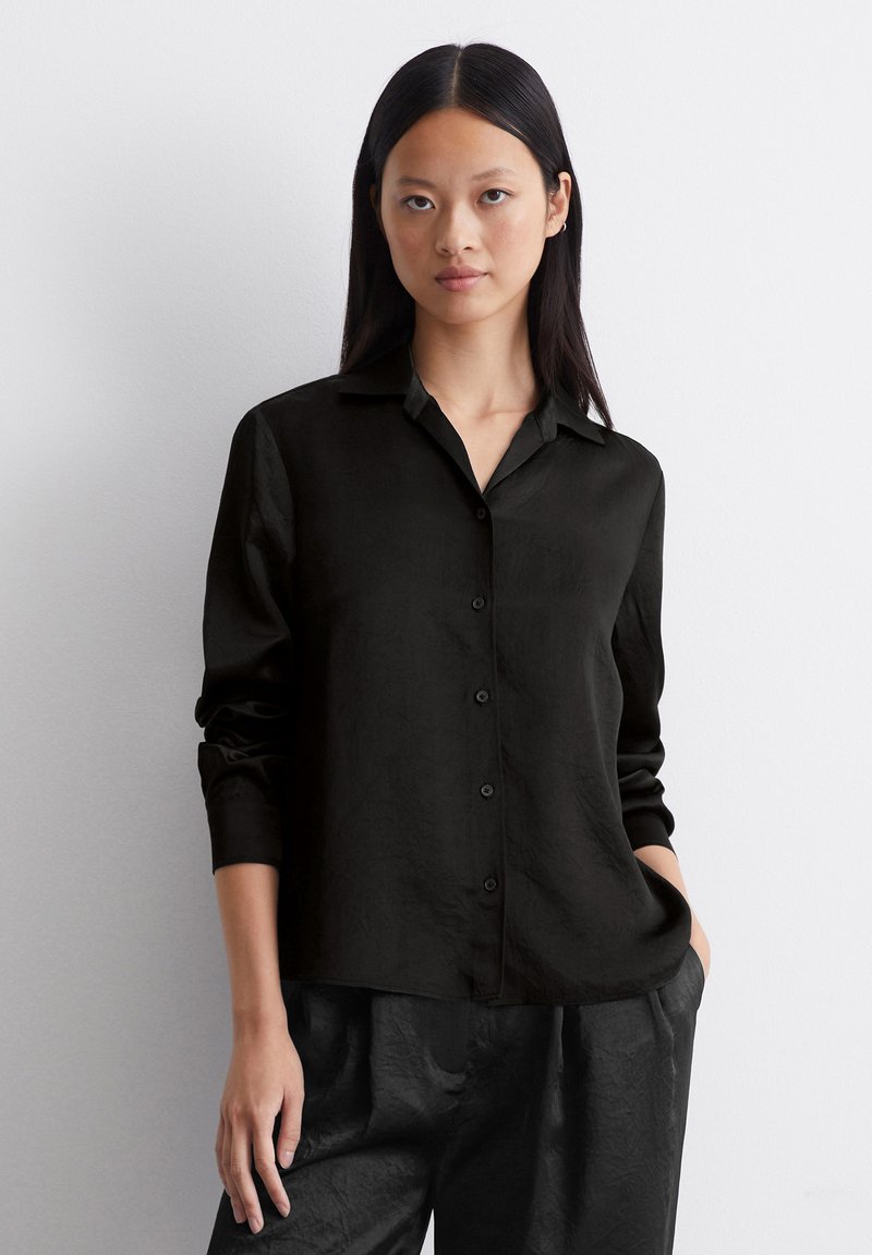 Marc O'Polo BLOUSE BOXY SHAPE COLLAR LONGSLEEVE SOLID - Hemdbluse - black