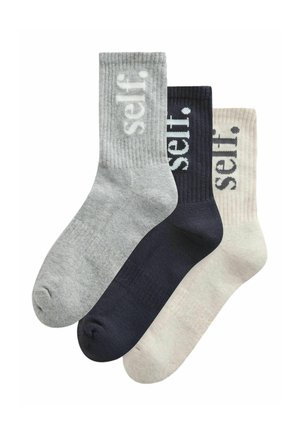 CUSHION SOLE SIDE SLOGAN 3 PACK  . - Socken - neutral