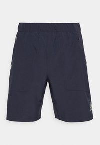 Marinträningsshorts med elastisk midja, blixtlåsfickor på sidorna och diskret branding på vänster ben. Slät, lättviktig tyg.