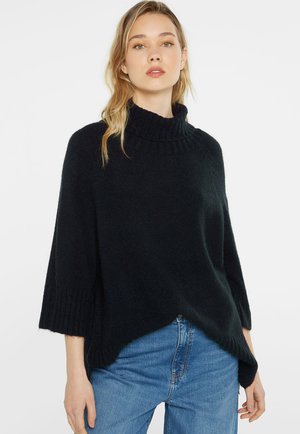 ROLLKRAGEN MIT ÄRMELN - Strickpullover - blue navy