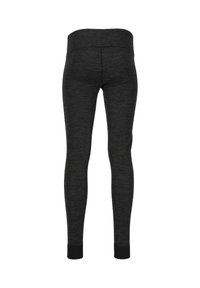 Mustat legginssit, joissa on sileä ja venyvä kangas, korkea vyötärö ja istuva malli. Nilkoissa olevat hihnat tarjoavat tiukan istuvuuden.