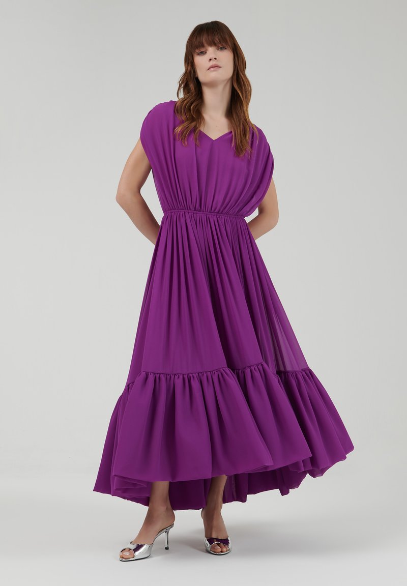 Leem FRILLED - Robe longue - magenta