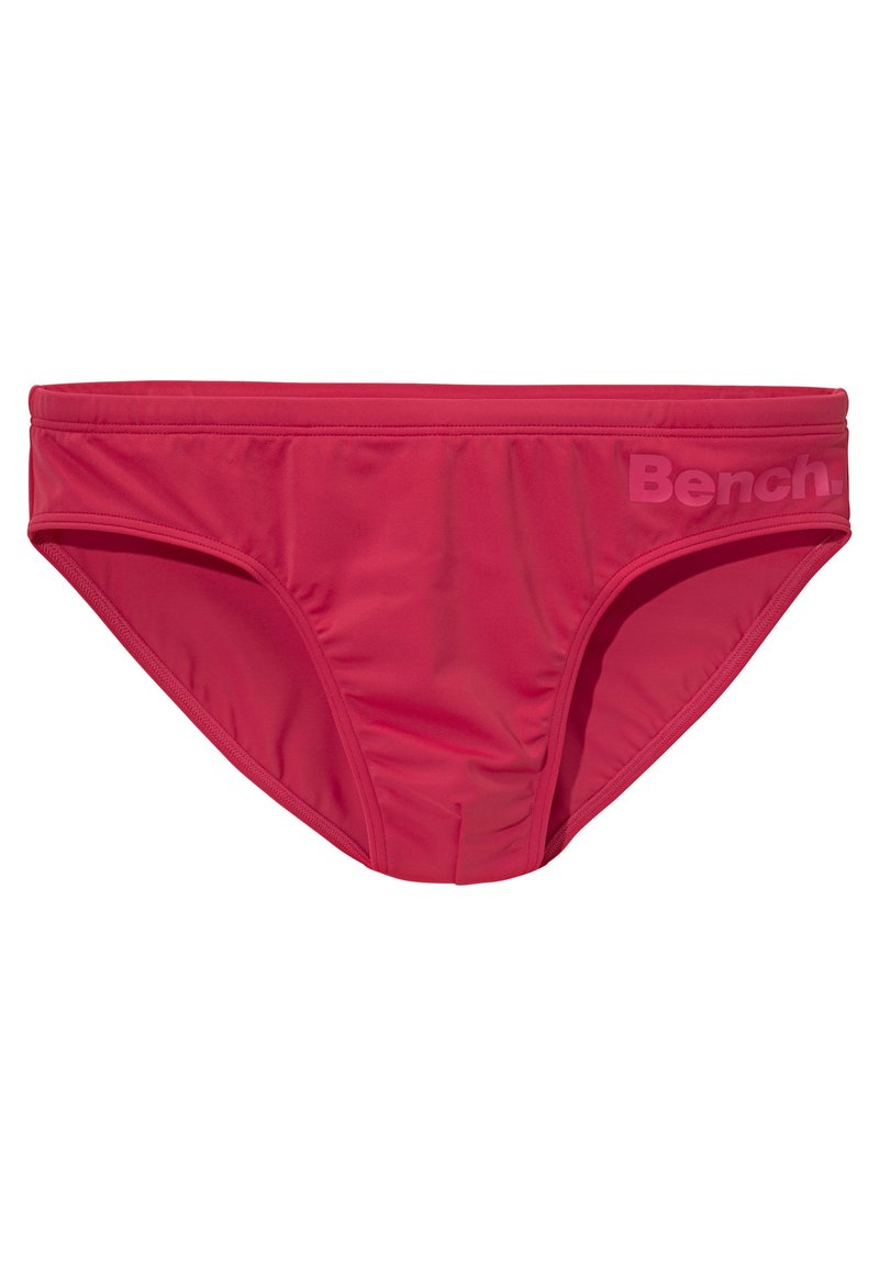 Rosa Bikini-Unterteil aus glattem, dehnbarem Stoff. Verfügt über ein Logo am Bund und ein klassisches, niedrig sitzendes Design.