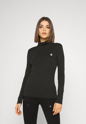 XINVA SLIM TURTLE LONG SLEEVE C - Bluzka z długim rękawem - black