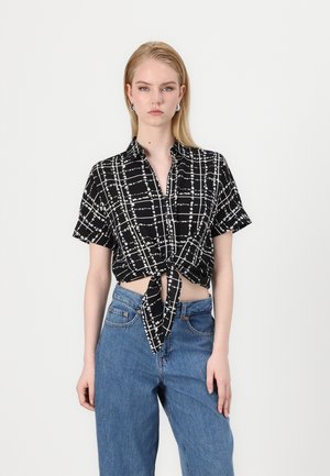 ONLNOVA KNOTTED SHIRT - Button-down blouse - black