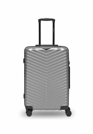 Wheeled suitcase - metallic-silver shiny