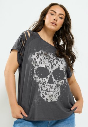 Yours Clothing, WOMEN'S T-SHIRTS - T-shirts print - dark grey