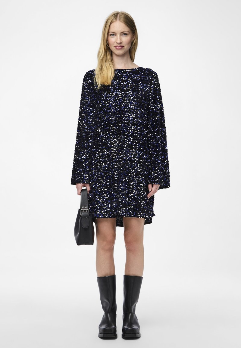 Pieces Cocktailjurk donkerblauw