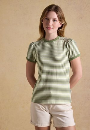 Joules, T-Shirt print - khaki stripe