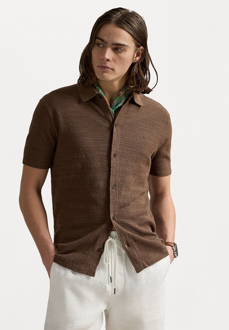 Polo Ralph Lauren - TEXTURED COTTON LINEN SHIRT JUMPER - Button down-skjorte - fall brown, Forstørre