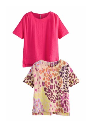 2 PACK - Marškinėliai su spaudiniu - pink and bright animal printed