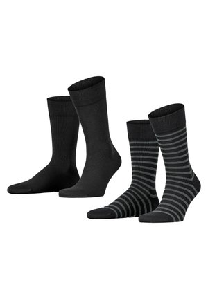 FINE STRIPE 2-PACK - Chaussettes - black