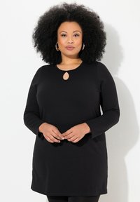 Ulla Popken ROUND NECKLINE SWING  - Pitkähihainen paita - black