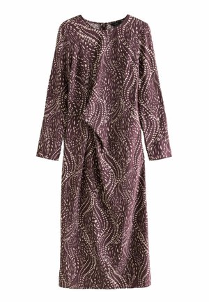 TWIST WAIST MIDI - REGULAR FIT - Maksimekko - berry red animal print
