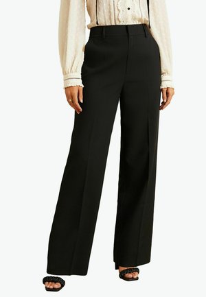 HIGH WAIST WIDE LEG TAILORED  - Stoffhose - black