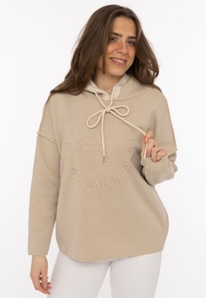 Zwillingsherz, HOODIE DOUBLEFACE - Strickpullover - beige