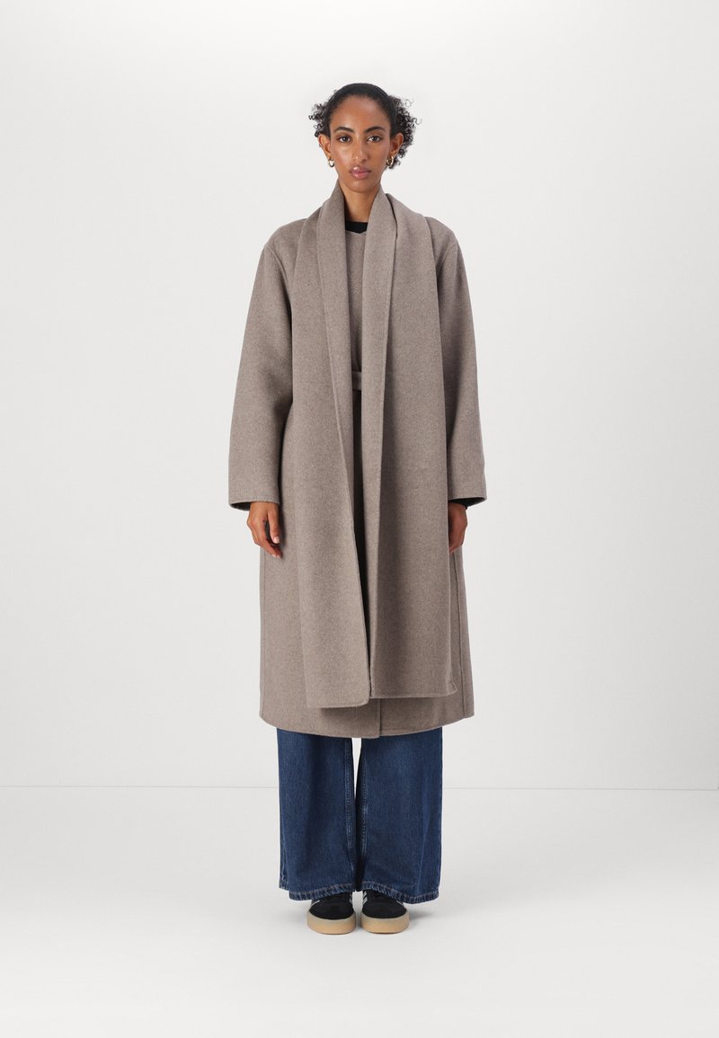 GAP SCARF COAT - Manteau classique - medium cool brown