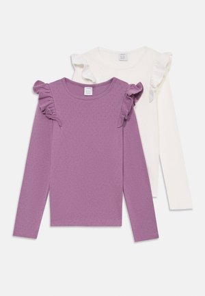 FRILL DETAIL POINTELLE 2 PACK - T-shirt à manches longues - light dusty lilac