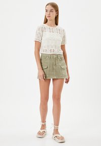 Koton AJOURE SHORT SLEEVE CREW NECK - T-shirts print - white